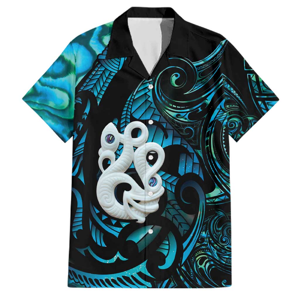Manaia New Zealand Matariki Family Matching Off Shoulder Maxi Dress and Hawaiian Shirt NZ Paua Shell Maori Art