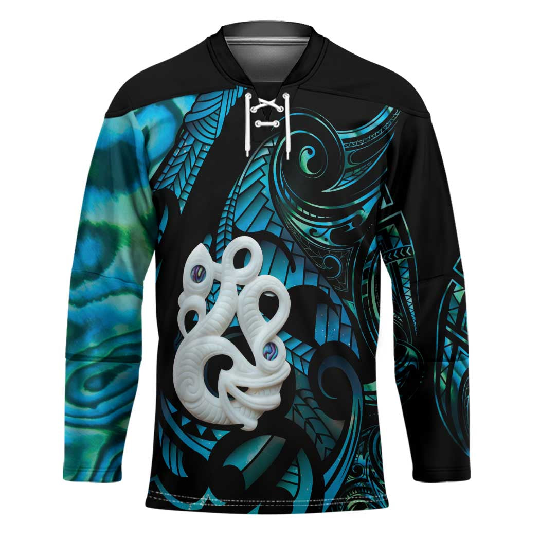 Manaia New Zealand Matariki Hockey Jersey NZ Paua Shell Maori Art LT14 Unisex Turquoise - Polynesian Pride