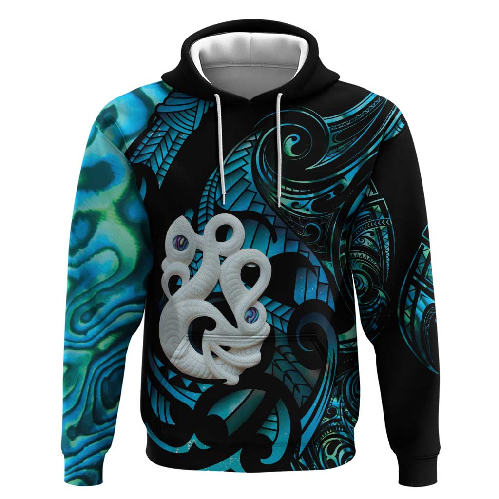 Manaia New Zealand Matariki Hoodie NZ Paua Shell Maori Art