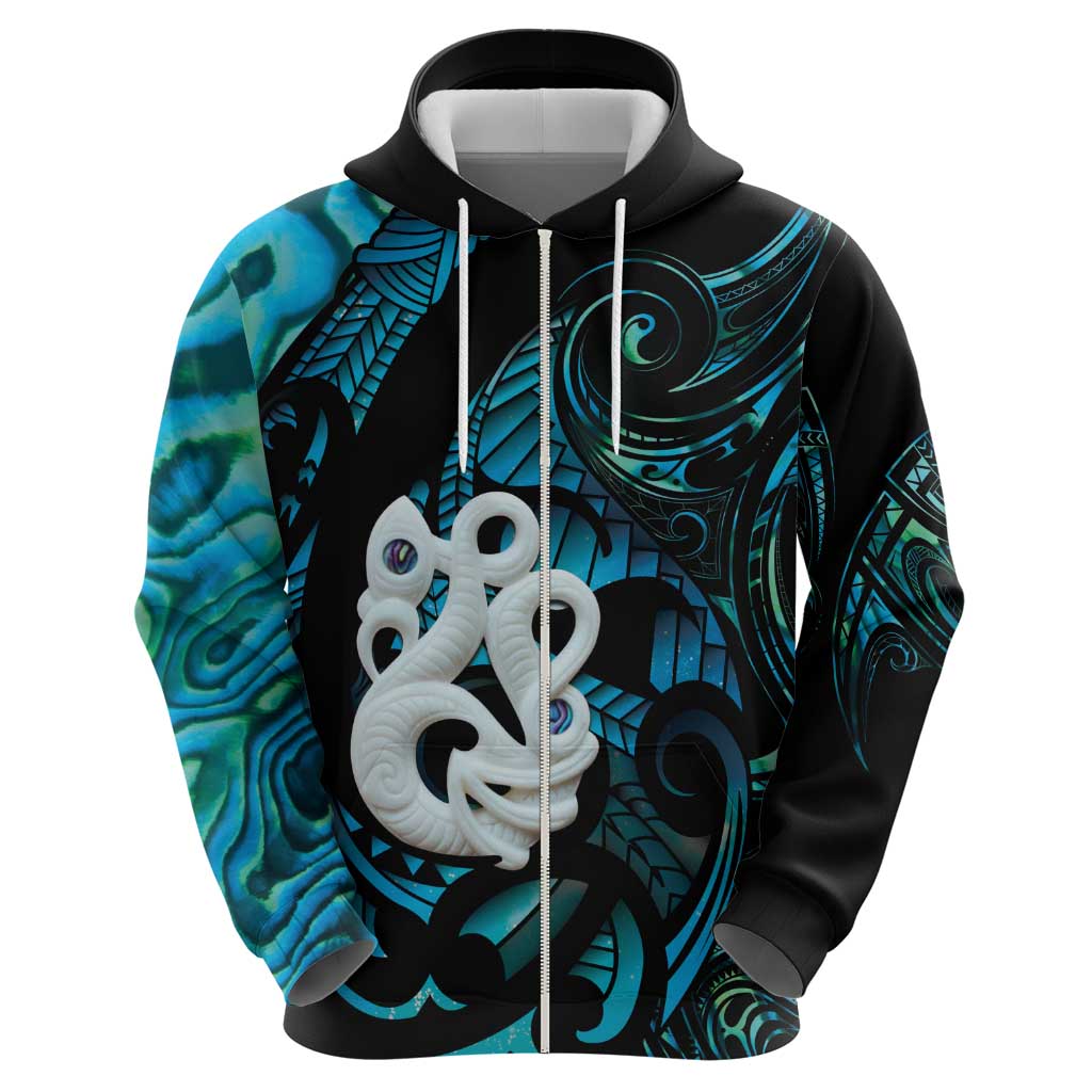 Manaia New Zealand Matariki Hoodie NZ Paua Shell Maori Art LT14 - Polynesian Pride
