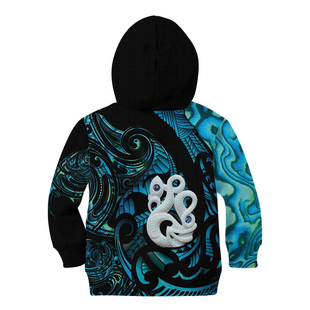 Manaia New Zealand Matariki Kid Hoodie NZ Paua Shell Maori Art LT14 - Polynesian Pride