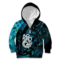 Manaia New Zealand Matariki Kid Hoodie NZ Paua Shell Maori Art LT14 Zip Hoodie Turquoise - Polynesian Pride