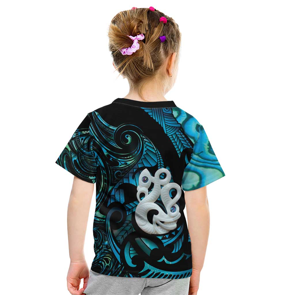 Manaia New Zealand Matariki Kid T Shirt NZ Paua Shell Maori Art LT14 - Polynesian Pride