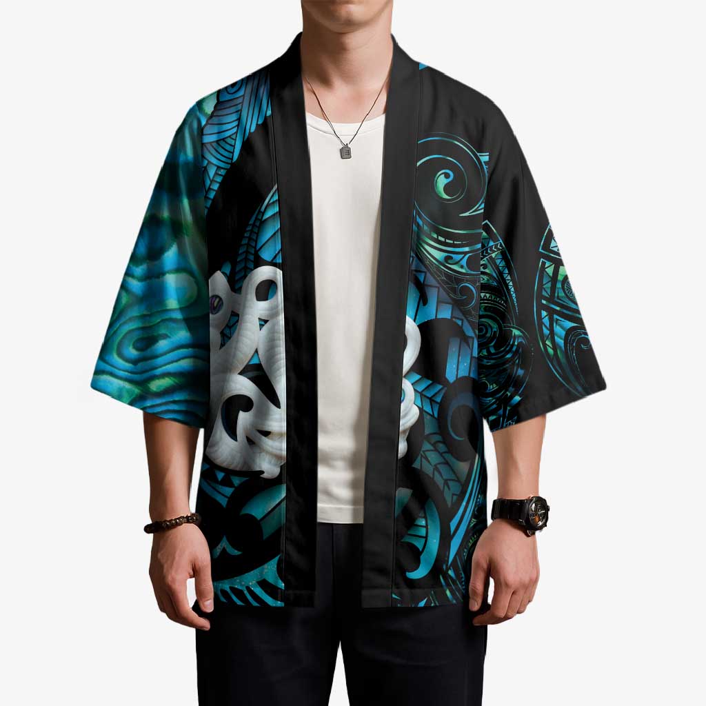 Manaia New Zealand Matariki Kimono NZ Paua Shell Maori Art LT14 - Polynesian Pride