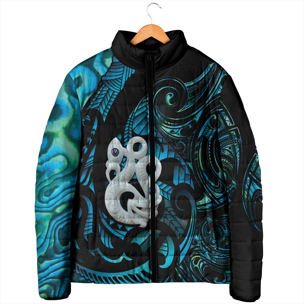 Manaia New Zealand Matariki Padded Jacket NZ Paua Shell Maori Art LT14 - Polynesian Pride
