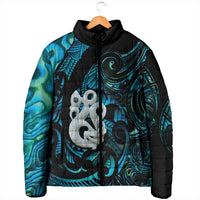 Manaia New Zealand Matariki Padded Jacket NZ Paua Shell Maori Art LT14 - Polynesian Pride
