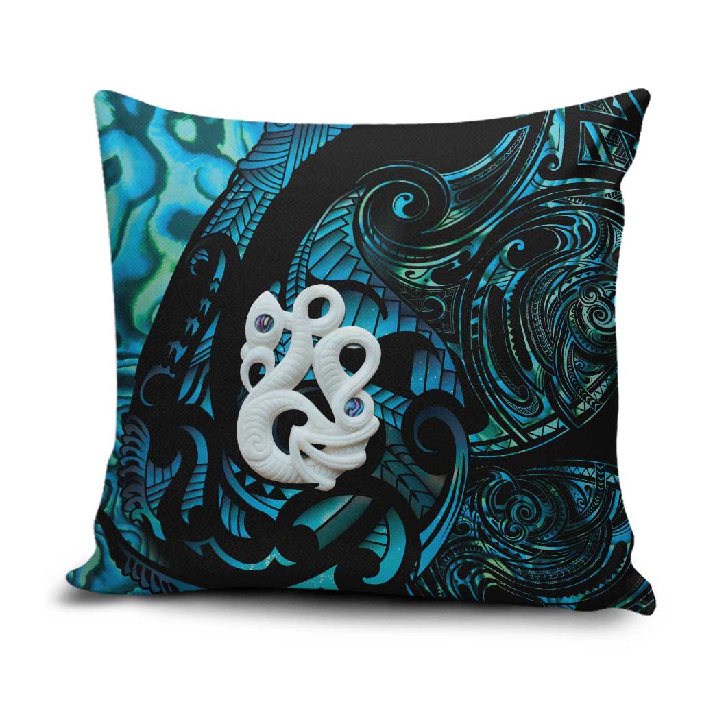 Manaia New Zealand Matariki Pillow Cover NZ Paua Shell Maori Art LT14 Turquoise - Polynesian Pride