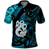 Manaia New Zealand Matariki Polo Shirt NZ Paua Shell Maori Art LT14 Turquoise - Polynesian Pride