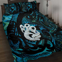 Manaia New Zealand Matariki Quilt Bed Set NZ Paua Shell Maori Art LT14 Turquoise - Polynesian Pride