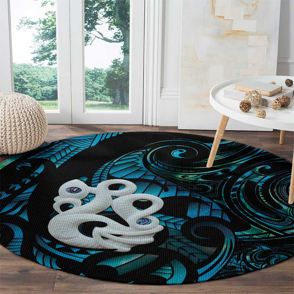 Manaia New Zealand Matariki Round Carpet NZ Paua Shell Maori Art LT14 - Polynesian Pride