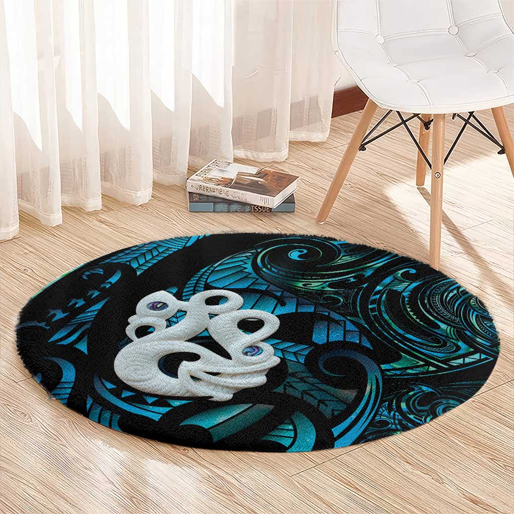 Manaia New Zealand Matariki Round Carpet NZ Paua Shell Maori Art LT14 - Polynesian Pride