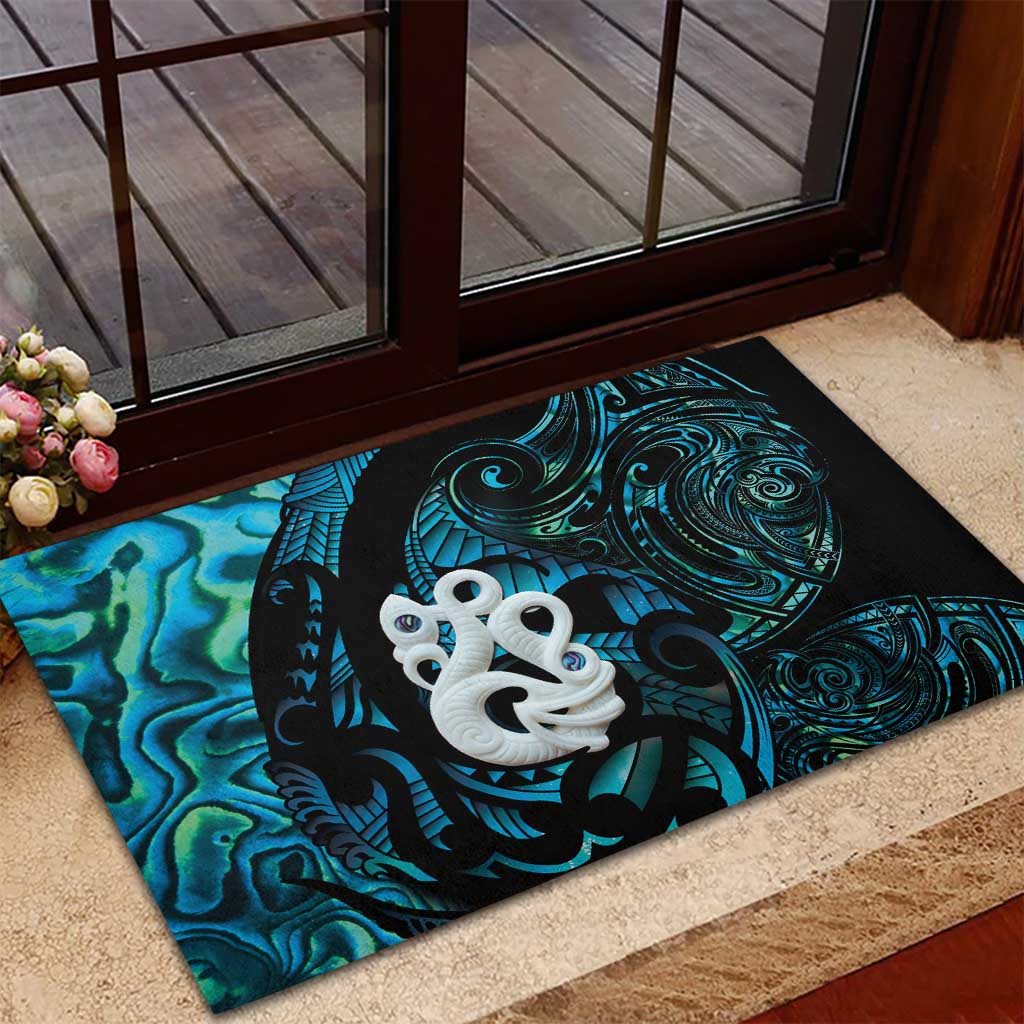 Manaia New Zealand Matariki Rubber Doormat NZ Paua Shell Maori Art LT14 - Polynesian Pride