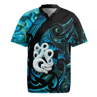 Manaia New Zealand Matariki Rugby Jersey NZ Paua Shell Maori Art LT14 Turquoise - Polynesian Pride