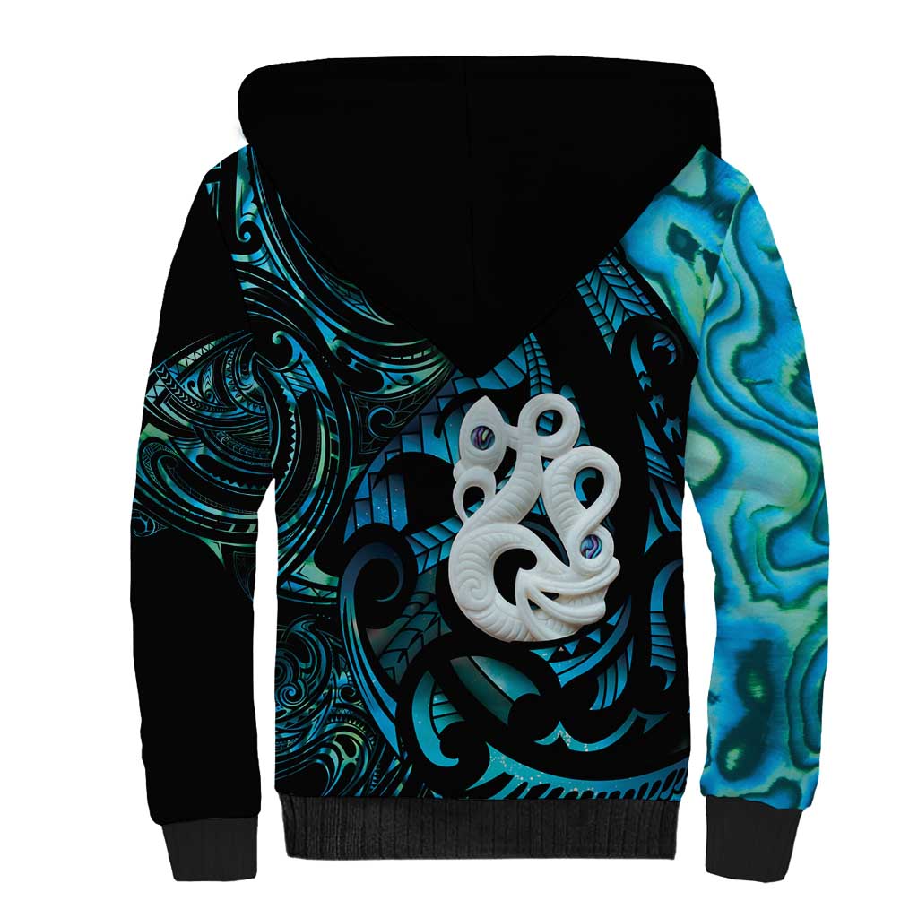 Manaia New Zealand Matariki Sherpa Hoodie NZ Paua Shell Maori Art LT14 - Polynesian Pride