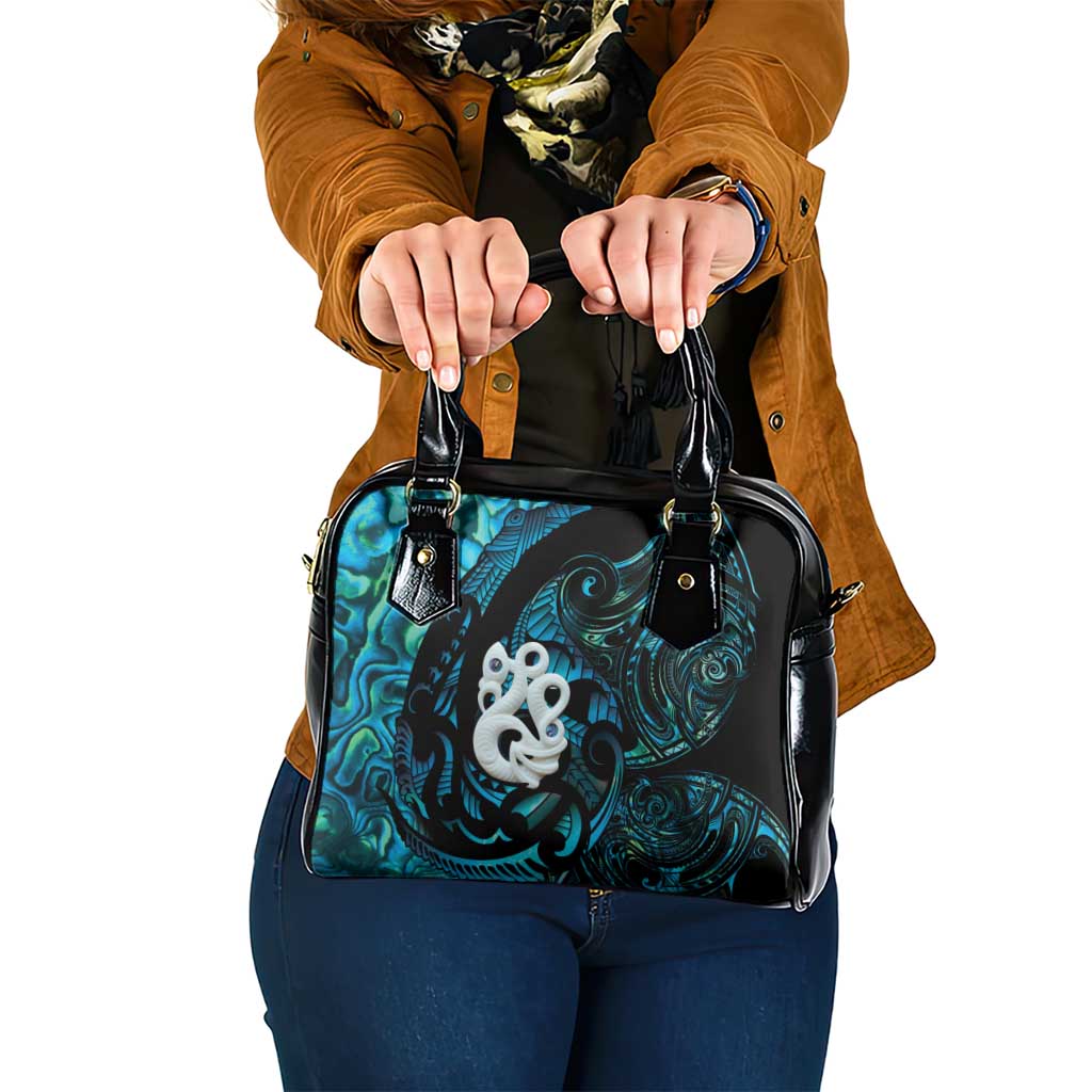 Manaia New Zealand Matariki Shoulder Handbag NZ Paua Shell Maori Art LT14 One Size Turquoise - Polynesian Pride