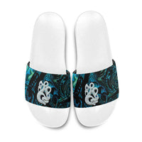 Manaia New Zealand Matariki Slide Sandals NZ Paua Shell Maori Art LT14 Turquoise - Polynesian Pride