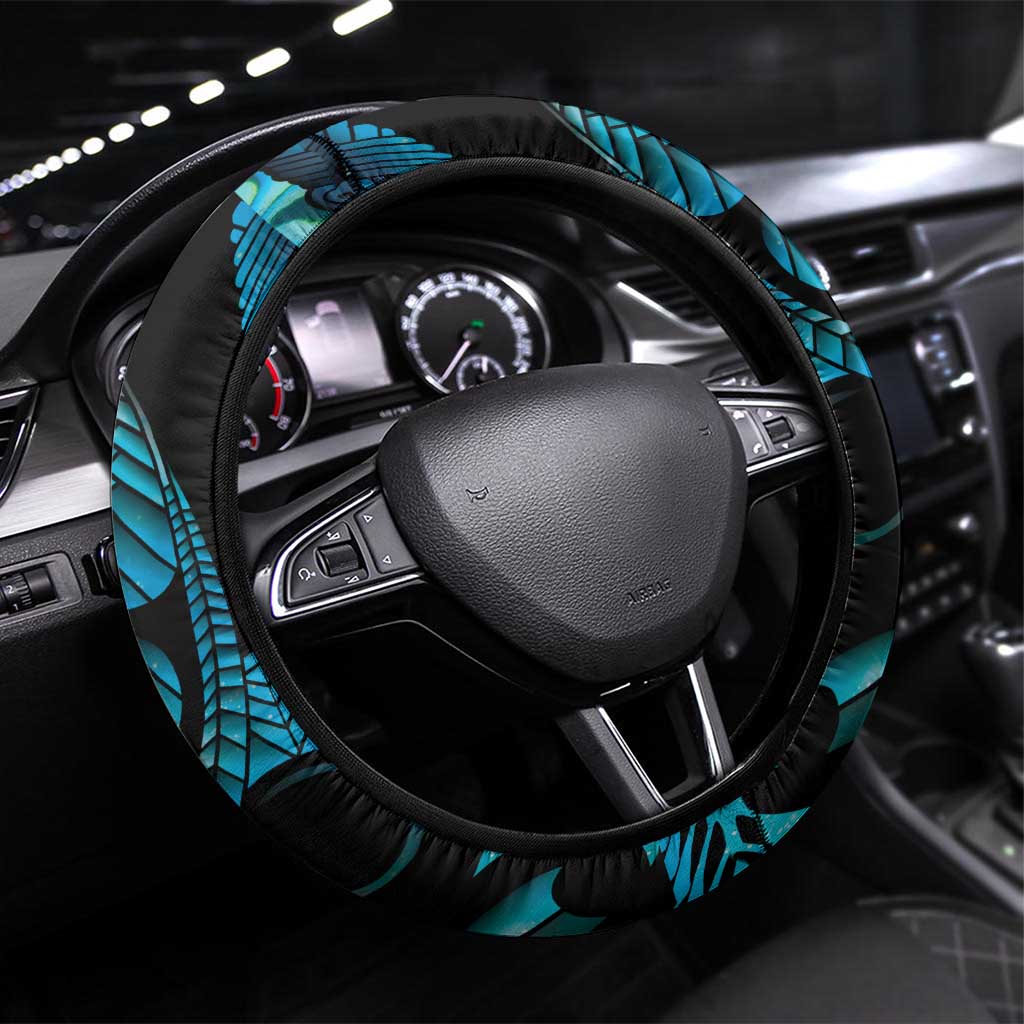 Manaia New Zealand Matariki Steering Wheel Cover NZ Paua Shell Maori Art LT14 Universal Fit Turquoise - Polynesian Pride