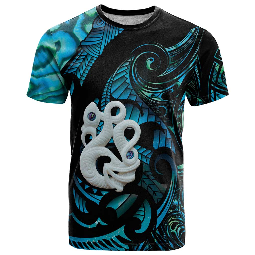 Manaia New Zealand Matariki T Shirt NZ Paua Shell Maori Art LT14 Turquoise - Polynesian Pride
