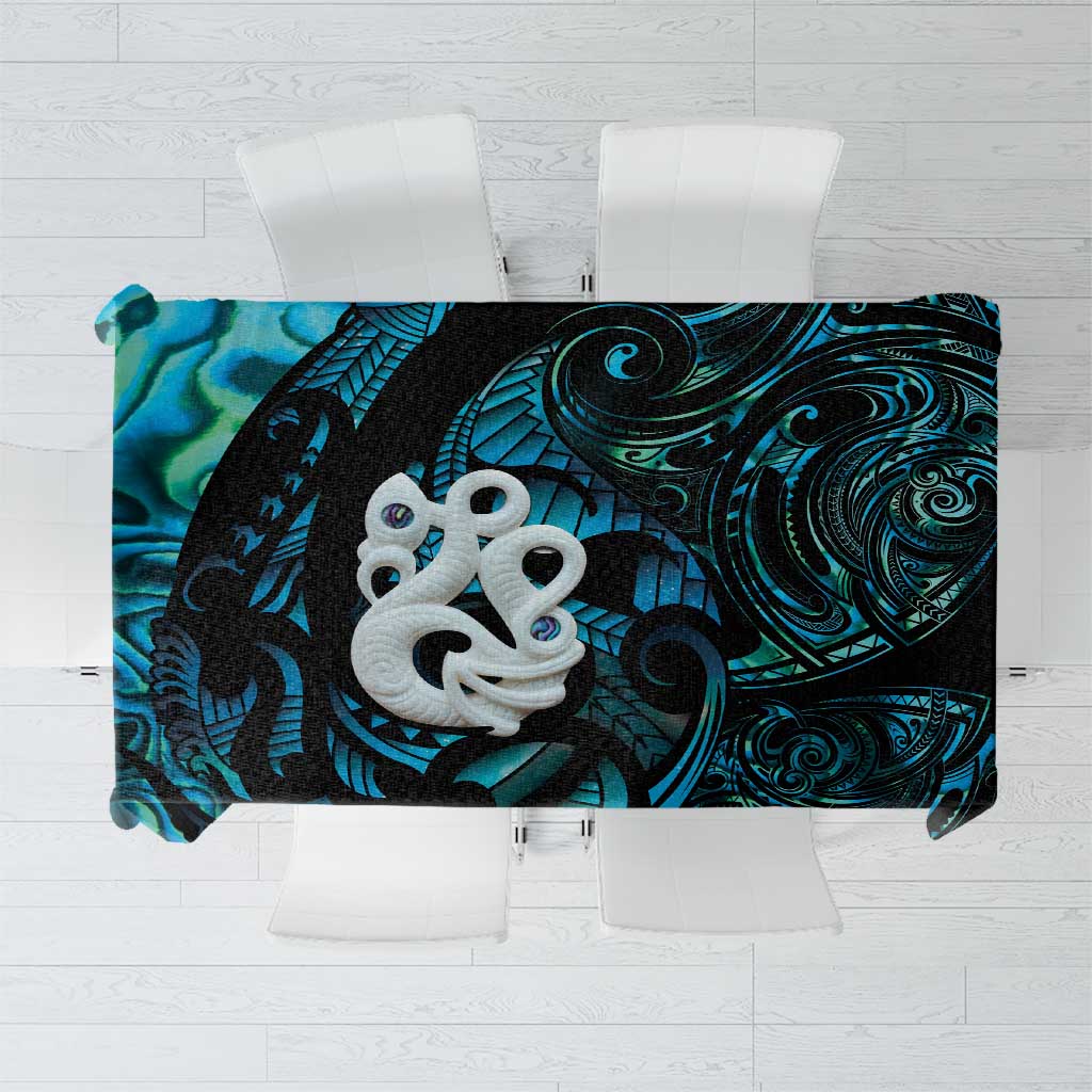 Manaia New Zealand Matariki Tablecloth NZ Paua Shell Maori Art LT14 Turquoise - Polynesian Pride