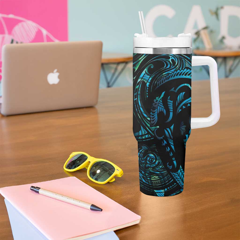 Manaia New Zealand Matariki Tumbler With Handle NZ Paua Shell Maori Art LT14 - Polynesian Pride