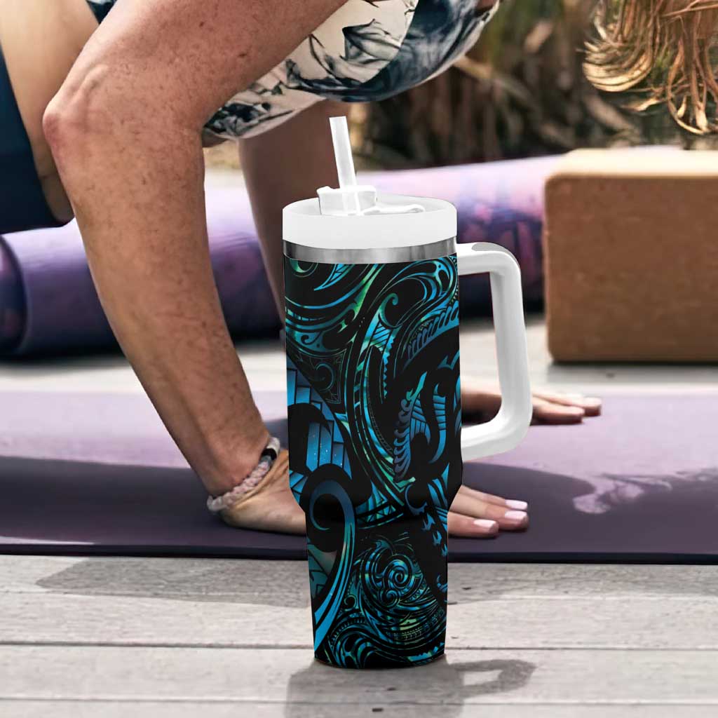 Manaia New Zealand Matariki Tumbler With Handle NZ Paua Shell Maori Art LT14 - Polynesian Pride