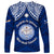 Marshall Islands Long Sleeve Shirt Blue Polynesian Tribal Mix Coat Of Arms LT14 - Polynesian Pride