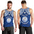 Personalised Marshall Islands Men Tank Top Blue Polynesian Tribal Mix Coat Of Arms LT14 - Polynesian Pride