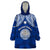 Personalised Marshall Islands Wearable Blanket Hoodie Blue Polynesian Tribal Mix Coat Of Arms LT14 One Size Blue - Polynesian Pride