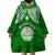 Personalised Marshall Islands Wearable Blanket Hoodie Green Polynesian Tribal Mix Coat Of Arms LT14 - Polynesian Pride