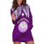 Personalised Marshall Islands Hoodie Dress Purple Polynesian Tribal Mix Coat Of Arms LT14 Purple - Polynesian Pride