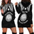 Personalised Marshall Islands Hoodie Dress Black Polynesian Tribal Mix Coat Of Arms LT14 - Polynesian Pride