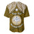 Personalised Marshall Islands Baseball Jersey Gold Polynesian Tribal Mix Coat Of Arms LT14 - Polynesian Pride