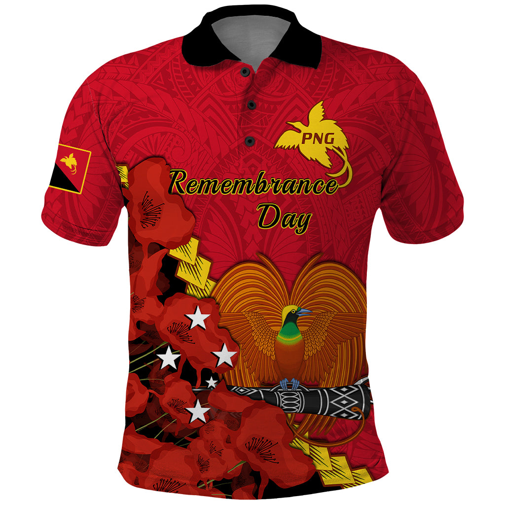 Custom Remembrance Day PNG Polo Shirt Papua New Guinea We Will Remember Them LT14 Red - Polynesian Pride