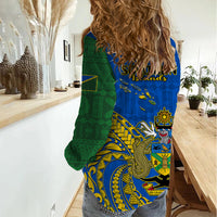 Polynesian Pride Independence Day Solomon Islands Women Casual Shirt Happy 45th Anniversary LT14 - Polynesian Pride