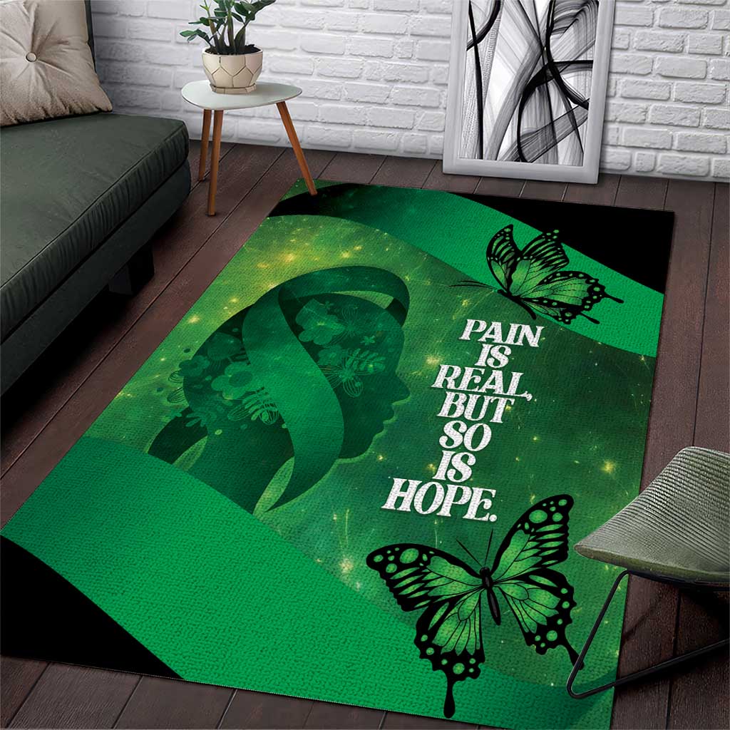 World Mental Health Awareness Month Area Rug Warriors Brave Strong Galaxy Vibes