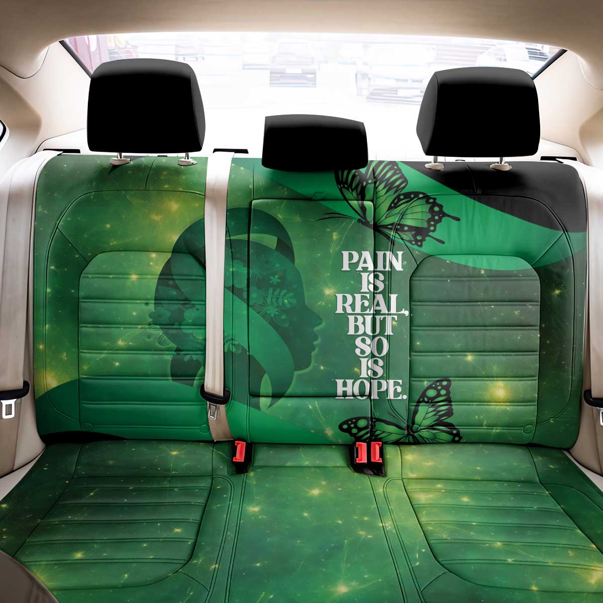 World Mental Health Awareness Month Back Car Seat Cover Warriors Brave Strong Galaxy Vibes
