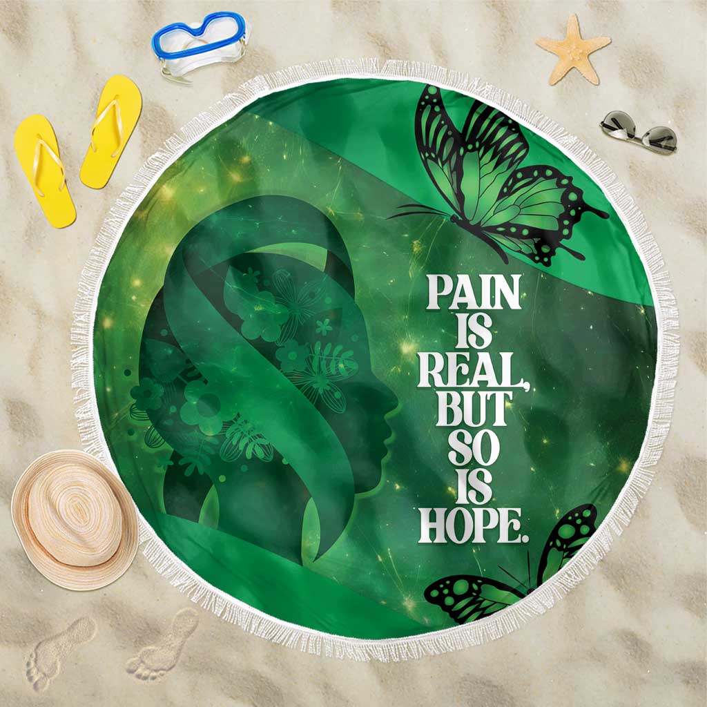 World Mental Health Awareness Month Beach Blanket Warriors Brave Strong Galaxy Vibes LT14 One Size 150cm Green - Polynesian Pride