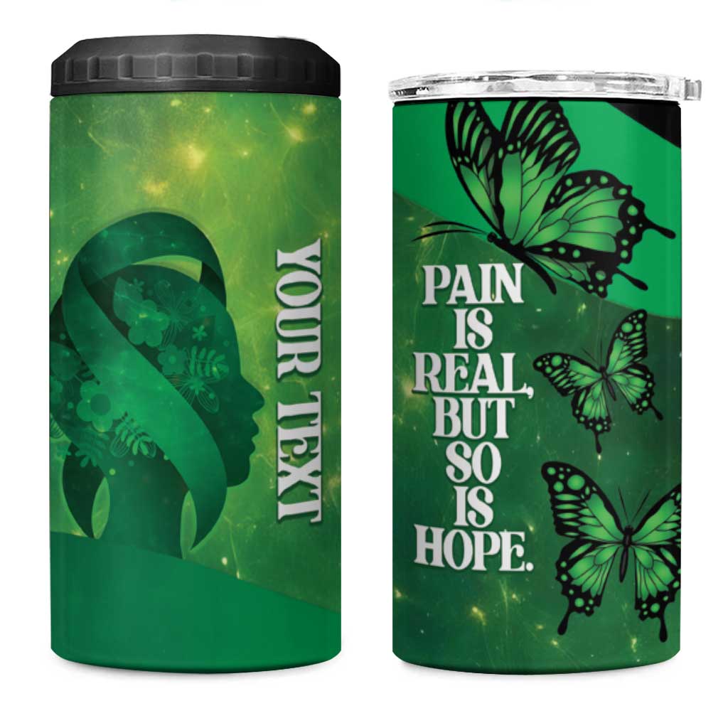 Personalised World Mental Health Awareness Month 4 in 1 Can Cooler Tumbler Warriors Brave Strong Galaxy Vibes LT14 One Size: 16 oz Green - Polynesian Pride