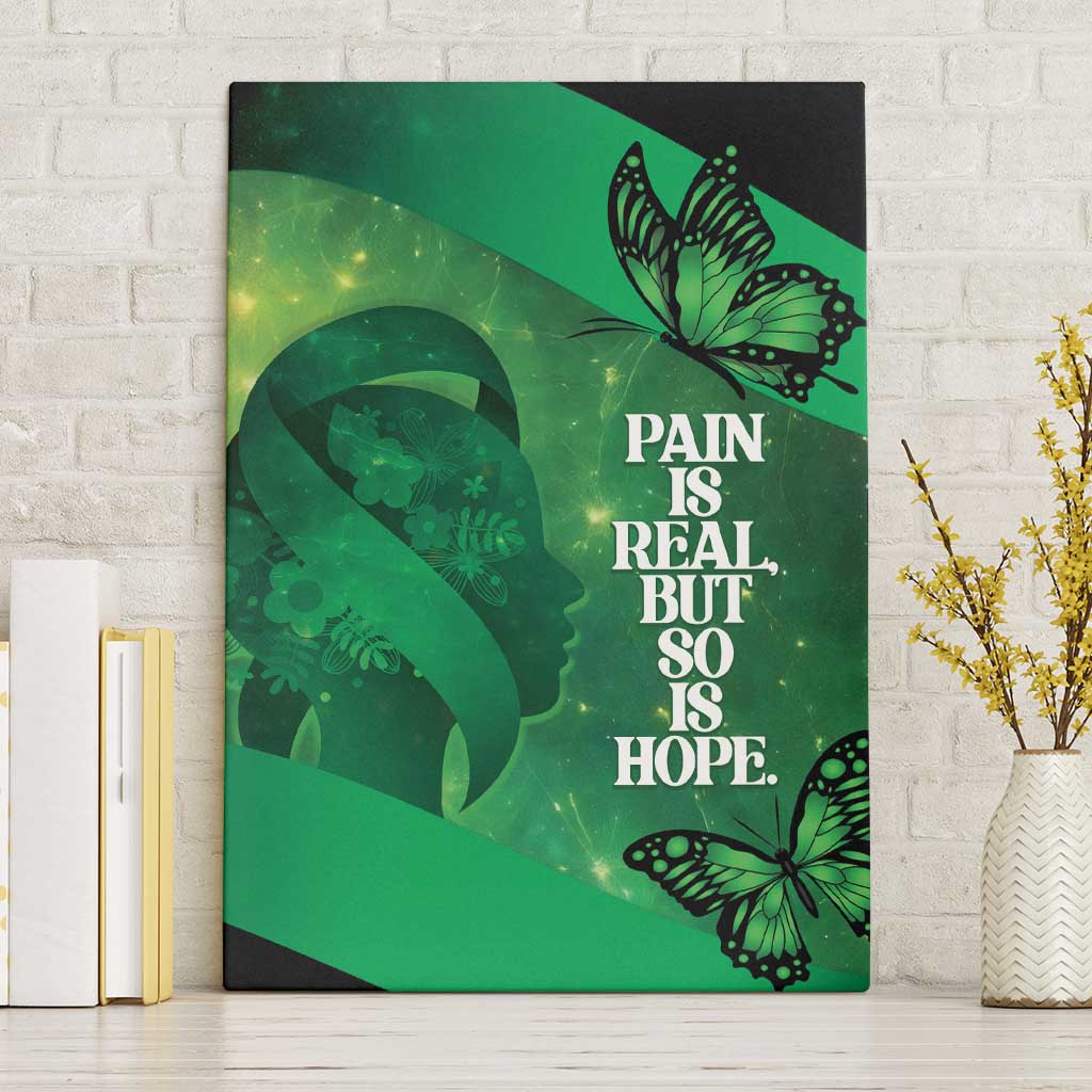 World Mental Health Awareness Month Canvas Wall Art Warriors Brave Strong Galaxy Vibes LT14 Without Frame Green - Polynesian Pride
