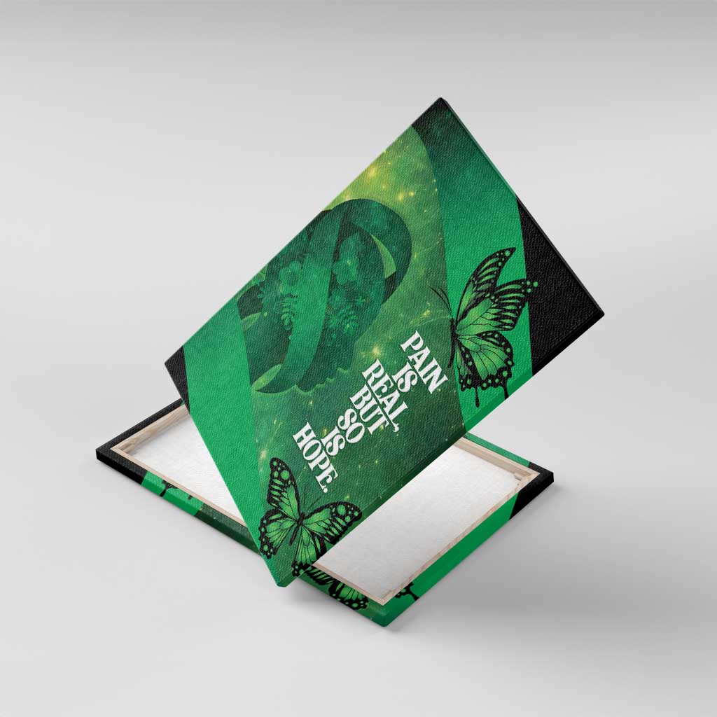 World Mental Health Awareness Month Canvas Wall Art Warriors Brave Strong Galaxy Vibes LT14 With Frame Green - Polynesian Pride