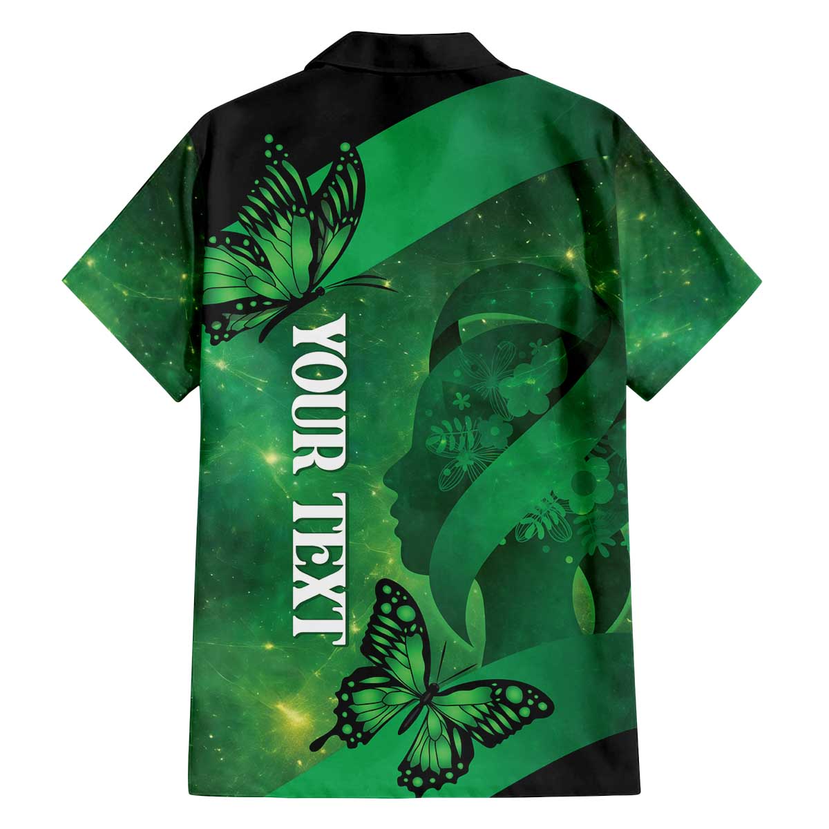 Personalised World Mental Health Awareness Month Family Matching Off The Shoulder Long Sleeve Dress and Hawaiian Shirt Warriors Brave Strong Galaxy Vibes