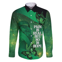 Personalised World Mental Health Awareness Month Family Matching Off The Shoulder Long Sleeve Dress and Hawaiian Shirt Warriors Brave Strong Galaxy Vibes