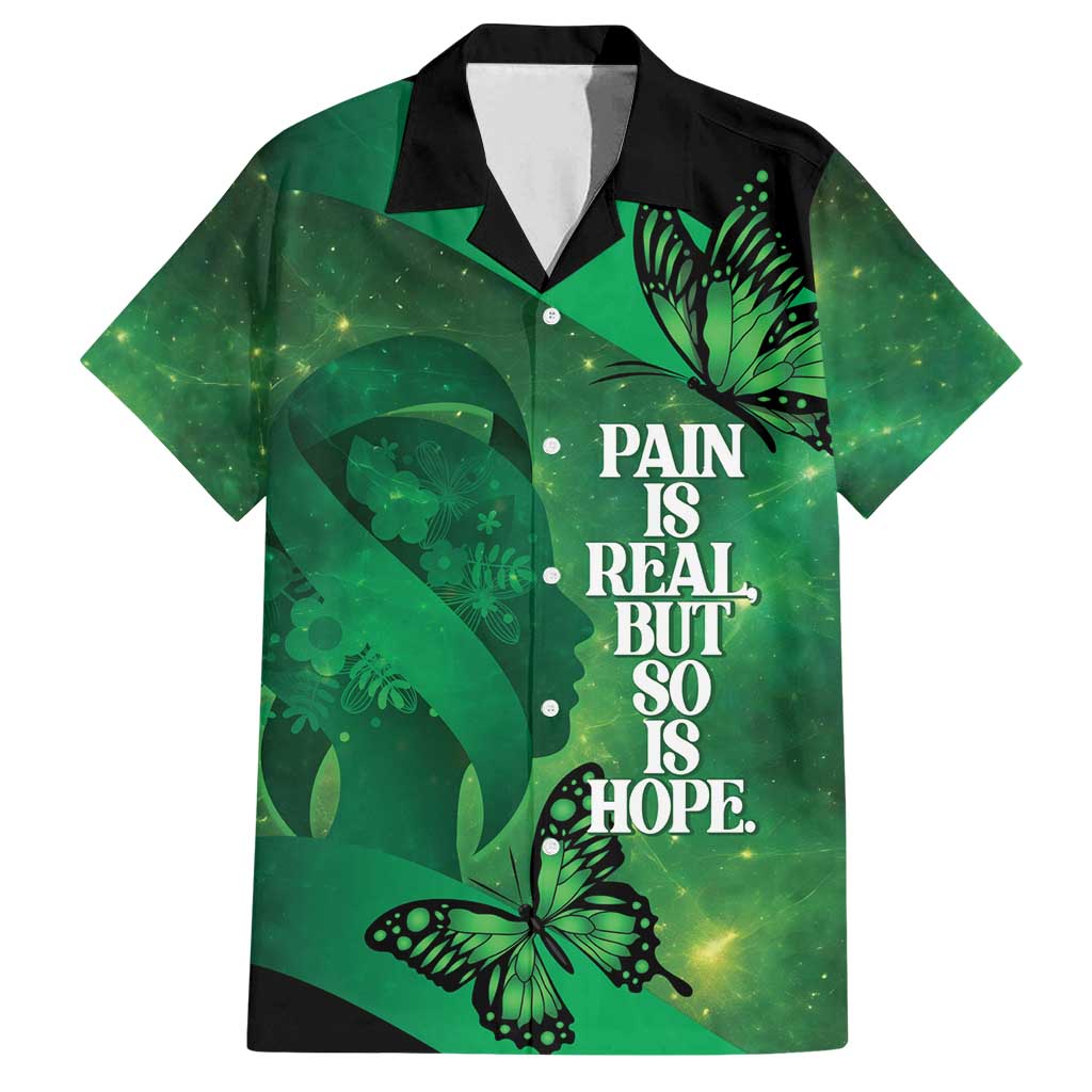 Personalised World Mental Health Awareness Month Family Matching Off Shoulder Maxi Dress and Hawaiian Shirt Warriors Brave Strong Galaxy Vibes