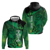 Personalised World Mental Health Awareness Month Hoodie Warriors Brave Strong Galaxy Vibes