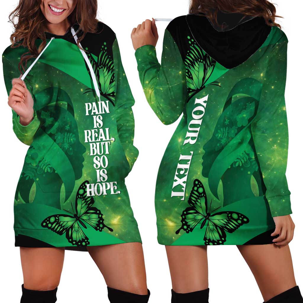 Personalised World Mental Health Awareness Month Hoodie Dress Warriors Brave Strong Galaxy Vibes