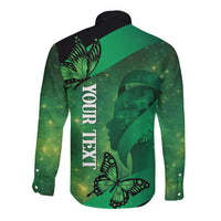 Personalised World Mental Health Awareness Month Long Sleeve Button Shirt Warriors Brave Strong Galaxy Vibes LT14 - Polynesian Pride