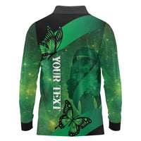 Personalised World Mental Health Awareness Month Long Sleeve Polo Shirt Warriors Brave Strong Galaxy Vibes