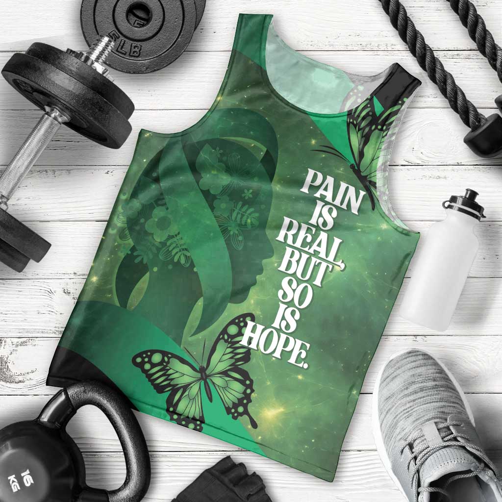 Personalised World Mental Health Awareness Month Men Tank Top Warriors Brave Strong Galaxy Vibes LT14 - Polynesian Pride