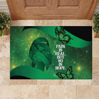 World Mental Health Awareness Month Rubber Doormat Warriors Brave Strong Galaxy Vibes LT14 Green - Polynesian Pride