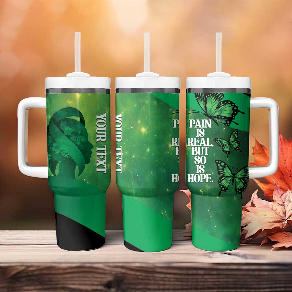 Personalised World Mental Health Awareness Month Tumbler With Handle Warriors Brave Strong Galaxy Vibes